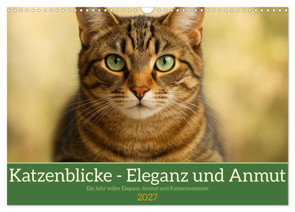 Katzenblicke – Eleganz und Anmut (Wandkalender 2027 DIN A3 quer), CALVENDO Monatskalender