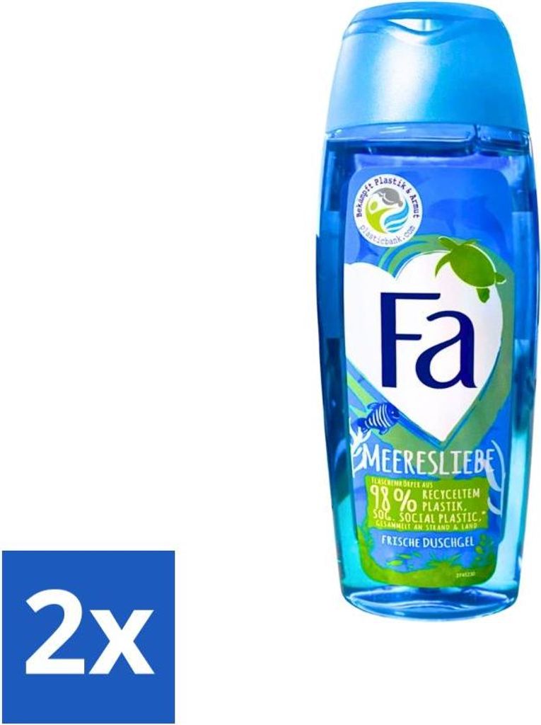 Fa - Duschgel - Zeeliefde Fresh - Erfrischend & Belebend - Pflegend - 250 ml - Vorteilspack - 2 Stücke
