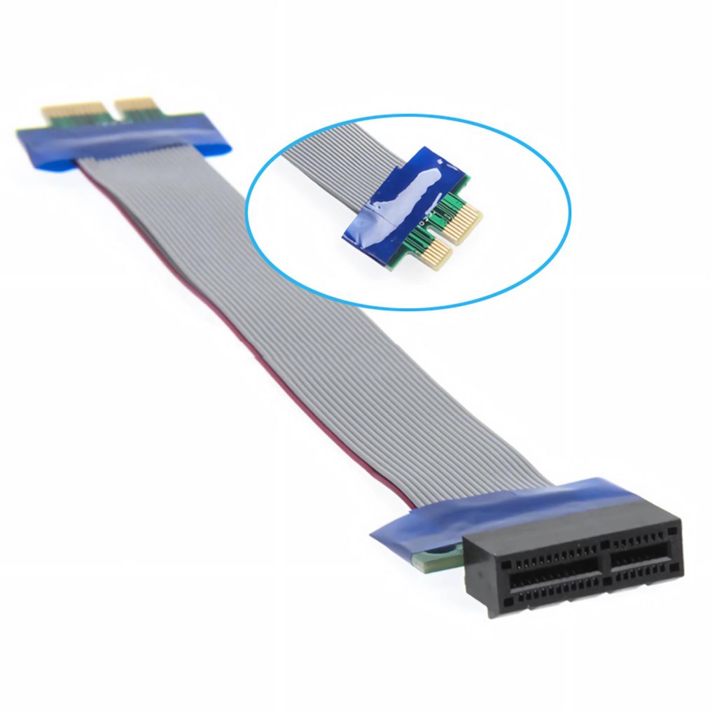 Q28 PCI-E x1 Riser Kabel 20cm PCI Express Verlängerung Flachband Adapter Extender für Erweiterungskarten Mainboard PC Gehäuse Server Mining