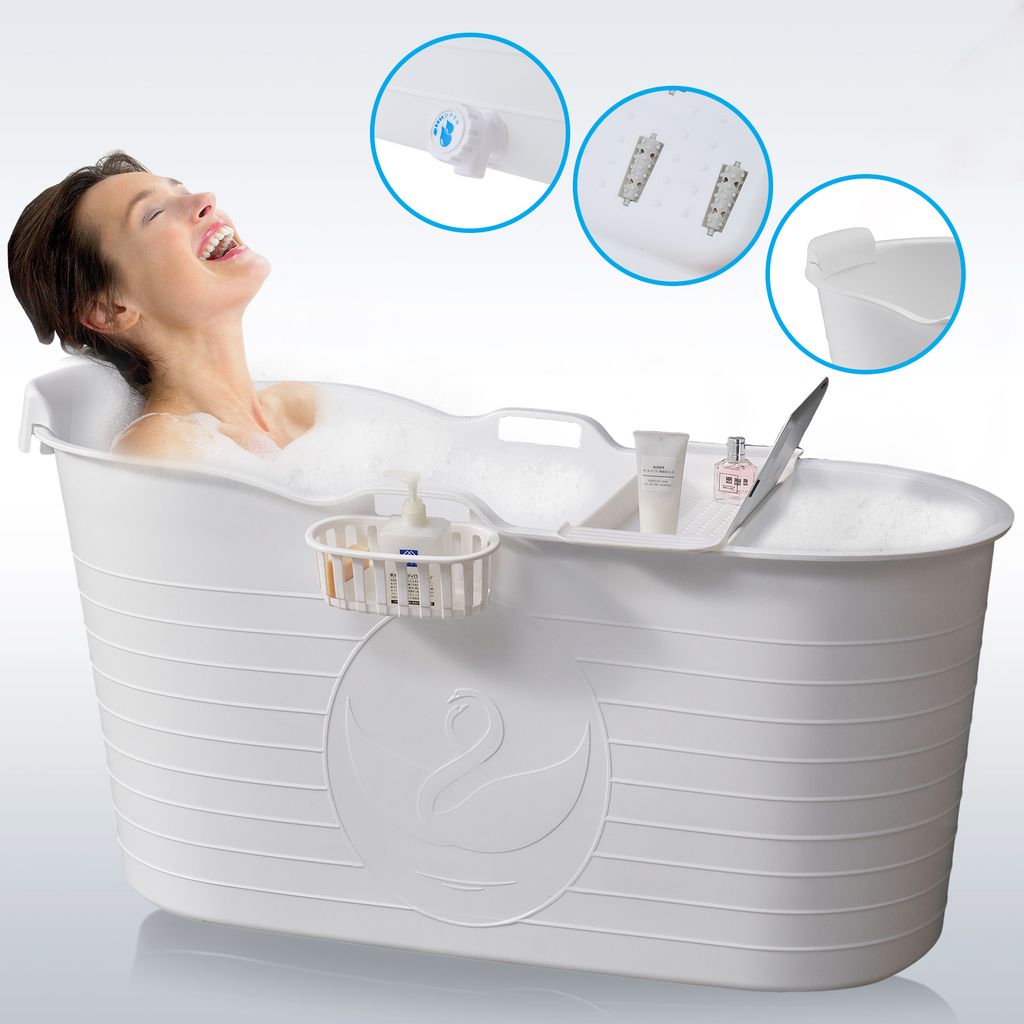 Schwänlein® Mobile Badewanne 123 x 51 x 63 cm XL, ideal für Produktbild 