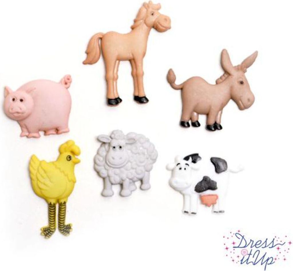 Dress It Up Knöpfe mit Tiermotiven : Funny Farm Motiv: Produktbild 