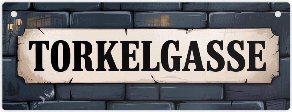 Torkelgasse Metallschild L in 10,5x28cm XL Greifen Sie zu und holen Sie