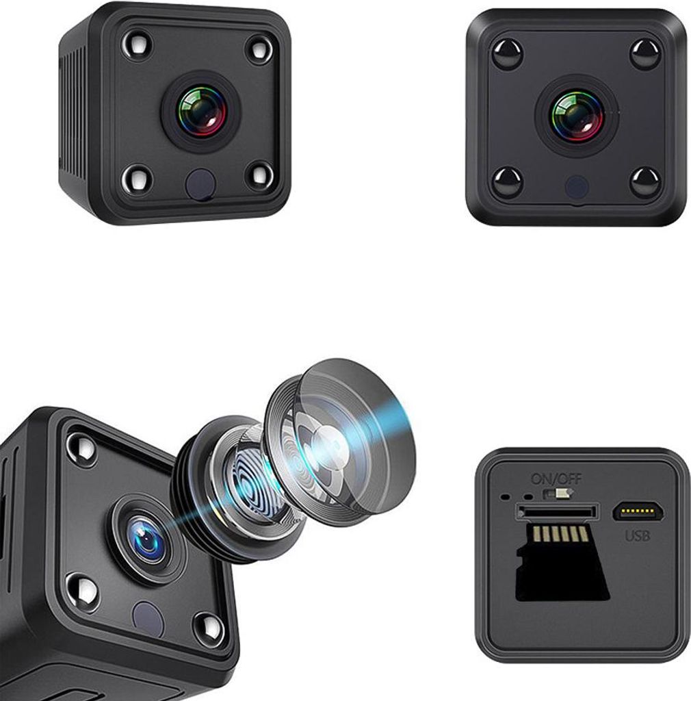 1080P Mini-Kamera, Videokamera, Full-HD-Camcorder, 155° Produktbild 