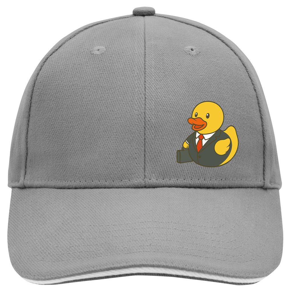 Huuraa Cappy Mütze Quietscheente Chef Comic Gummiente Dark Grey/White Baumwolle 6-Panel Kappe Geschenkidee