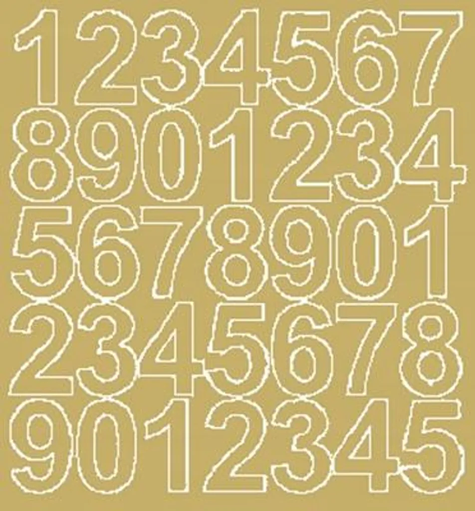 Adesivi Numerati 4cm Oro Opaco - Etichette Numeriche Professionali