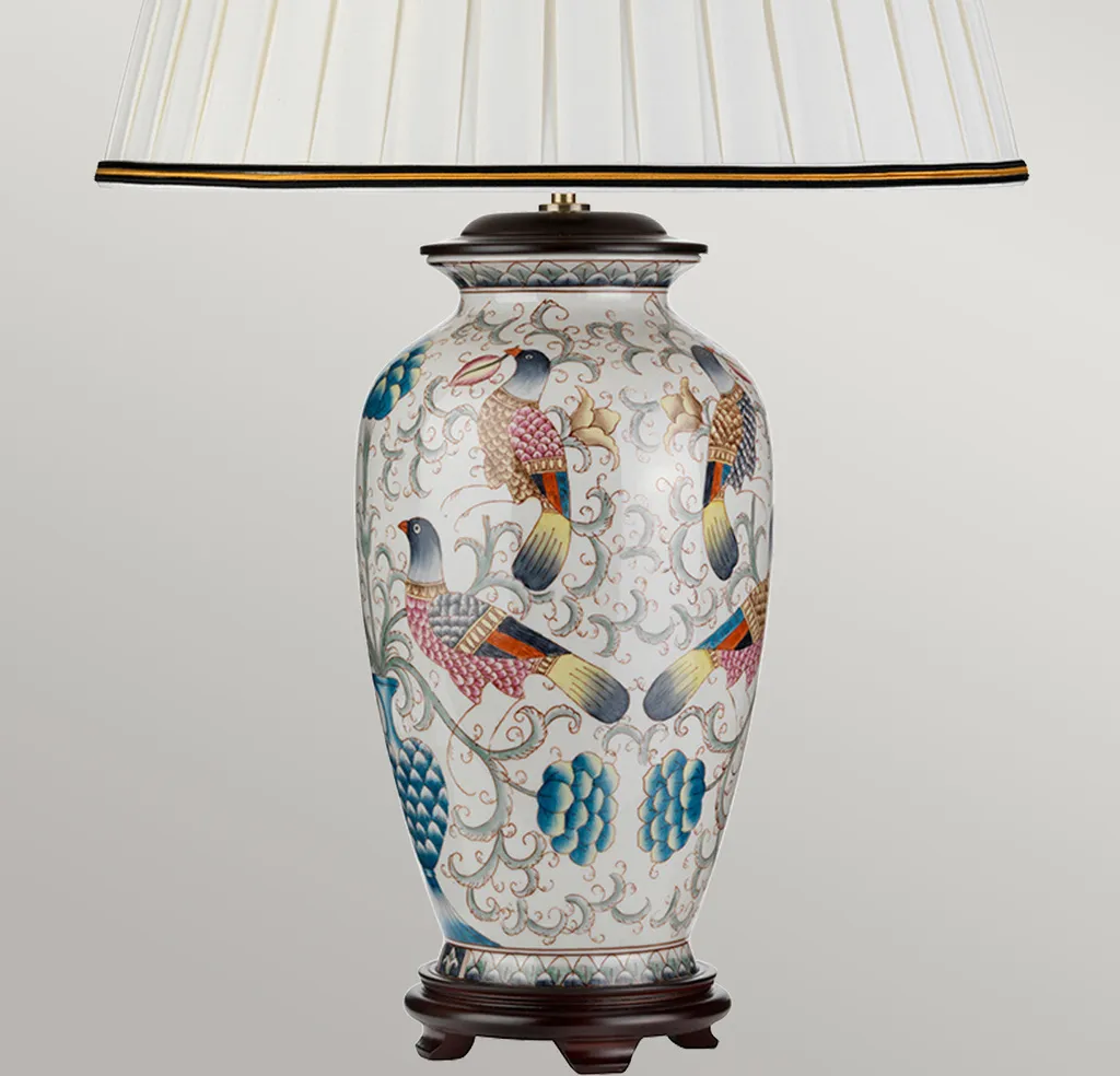 Lampe de table en céramique blanche oiseaux moderne Ping E27 Designer - 3