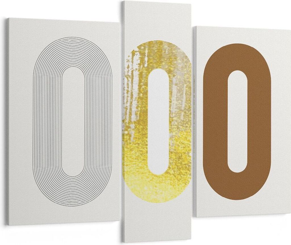 Bild auf Leinwand - Leinwandbild - 3 Teile - Oval Laufband Abstraktion - 95x80cm - Wand Bild - Wanddeko - Wandbilder - Leinwanddruck - Bilder - Wan...