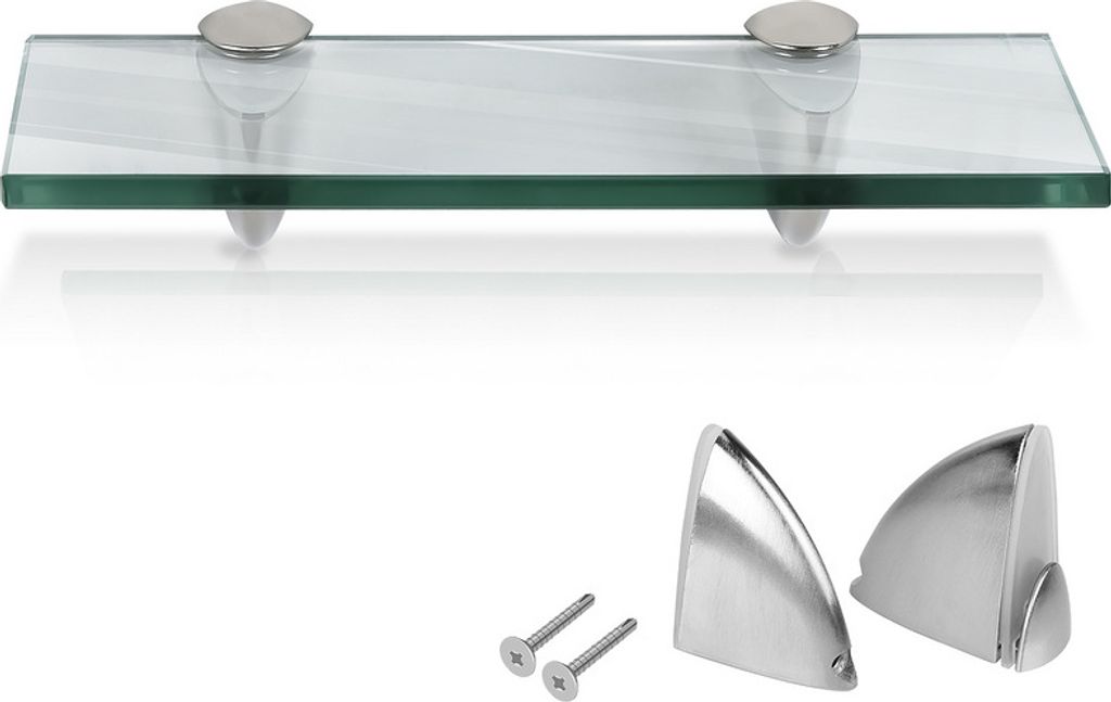 Glasregal 40x10x0,8 cm mit Halterung Glasboden Wandregal Produktbild 