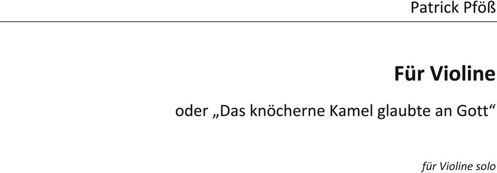 Für Violine