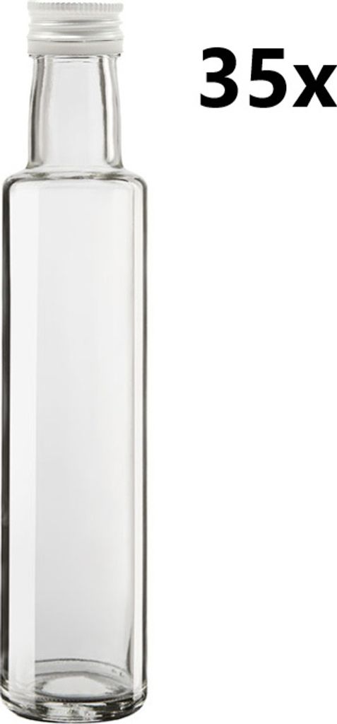Lahev DORICA 250 ml čirá 35 ks VČETNĚ STŘÍBRNÝCH VÍČEK, Obrázek produktu 