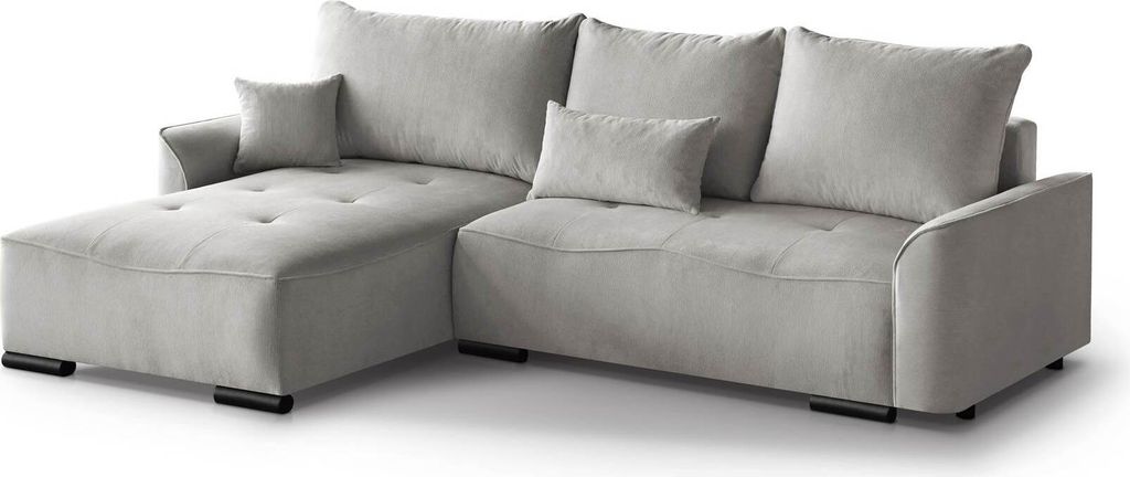 Ecksofa SATINI L Eckcouch Farbwahl Wohnzimmer Schlaffunktion Modern (Links, BEIGE – Fjord 27)