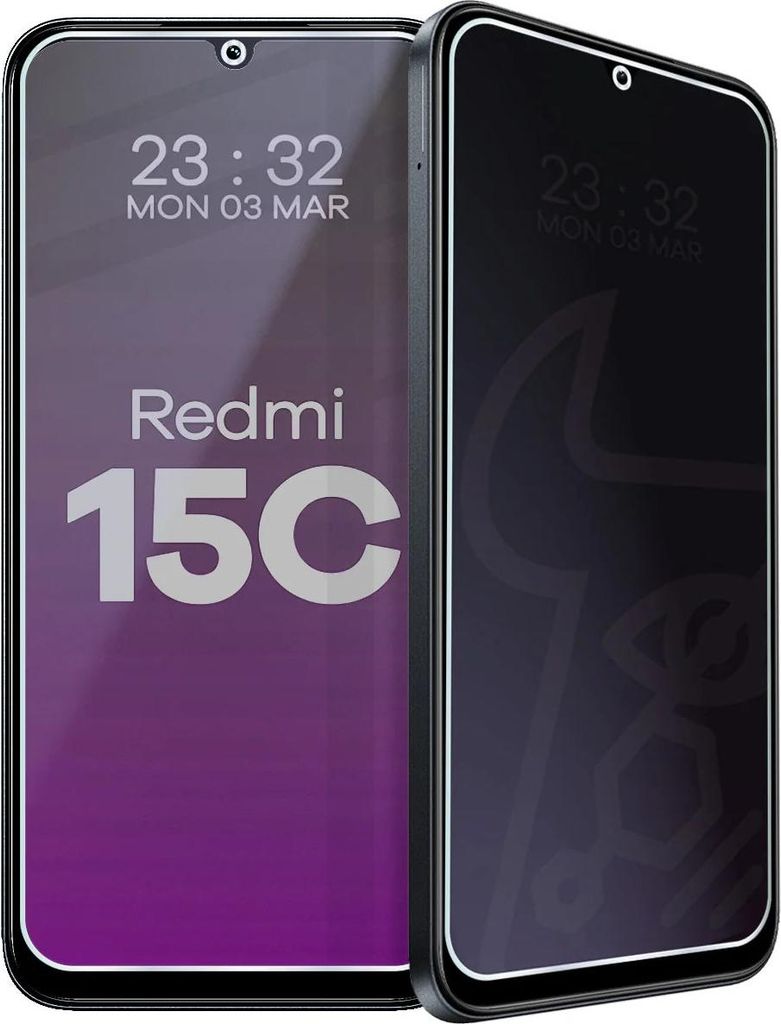 Hybridglas mit Privatschutzfilter für Xiaomi Redmi 15C 4G, Bizon Glass Mule Shadow, Matt