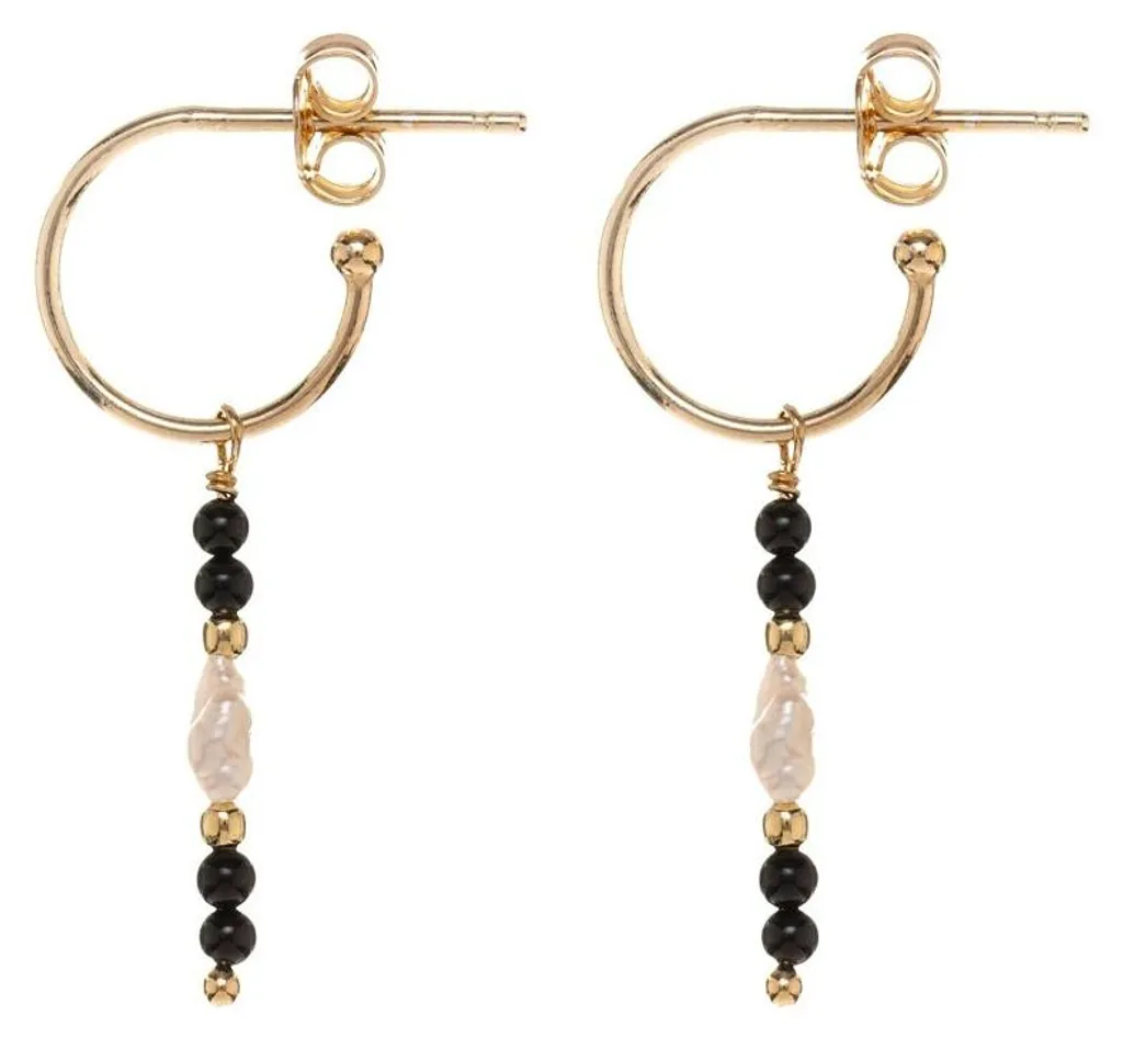 Pendantes d'oreilles en Agate et Perles Blanches pour Femme - Chic