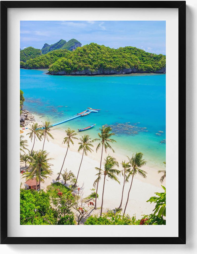 Koh Samui-Nationalpark Thailand– Wandbild mit Rahmen – Gerahmtes Bild – Wanddekoration – 60x80 cm – Schwarz Rahmen