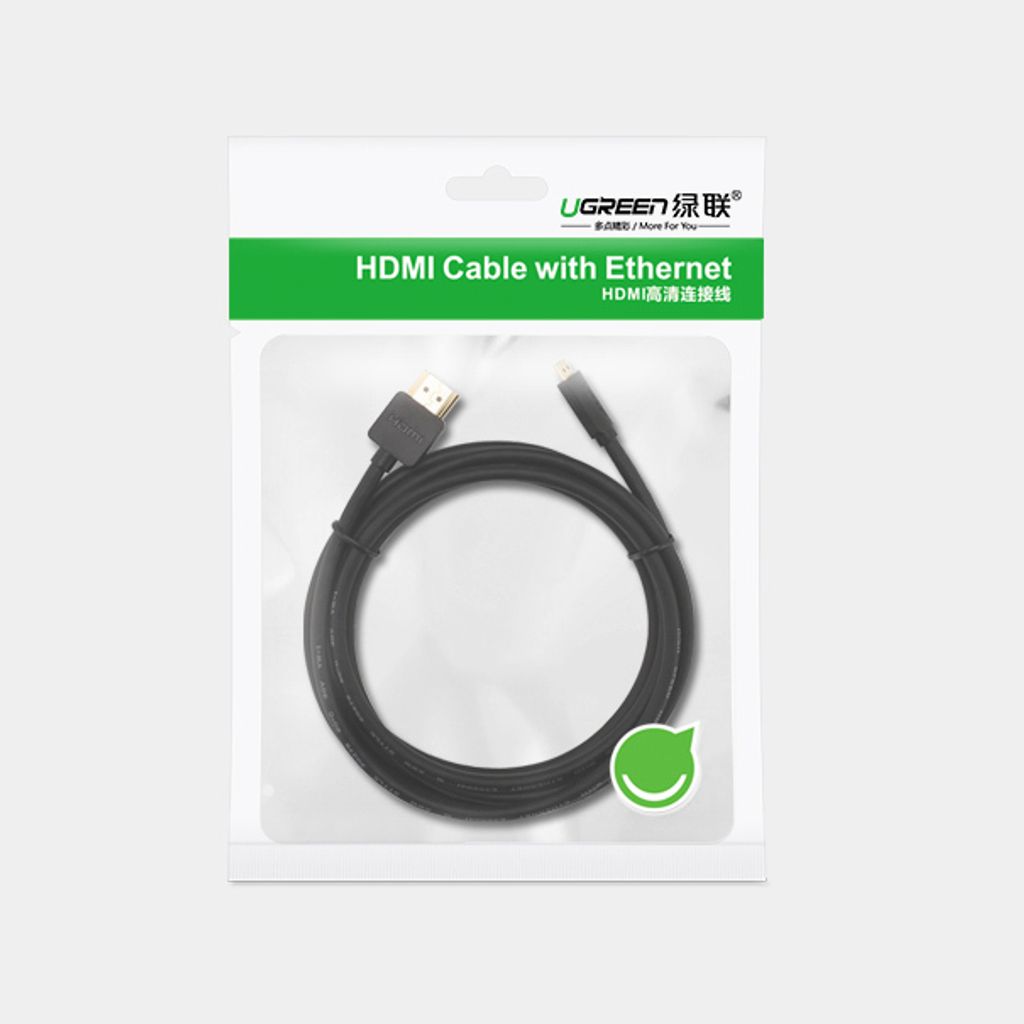 Ugreen HD127 MicroHDMI zu HDMI Kabel 2m Schwarz Produktbild 