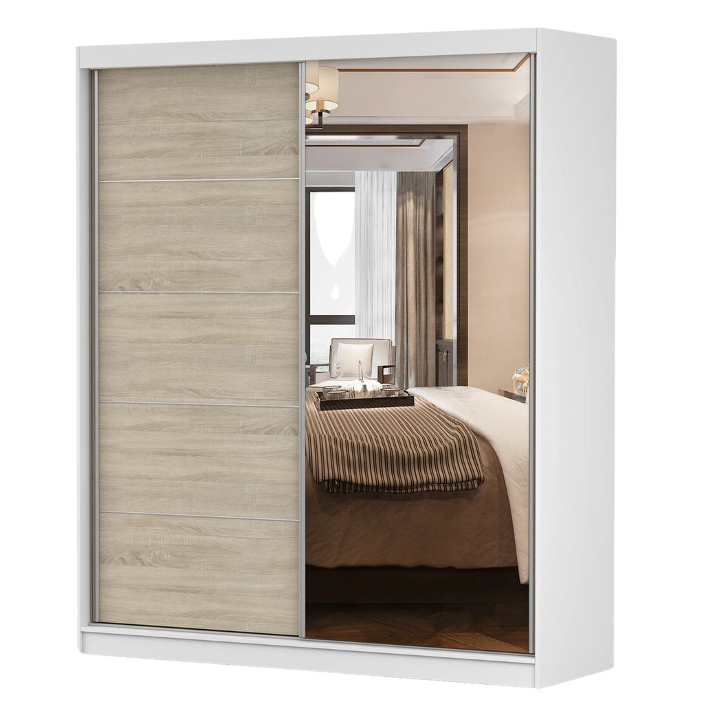 Schwebetürenschrank Kleiderschrank Bella 03, 183 cm, Produktbild 