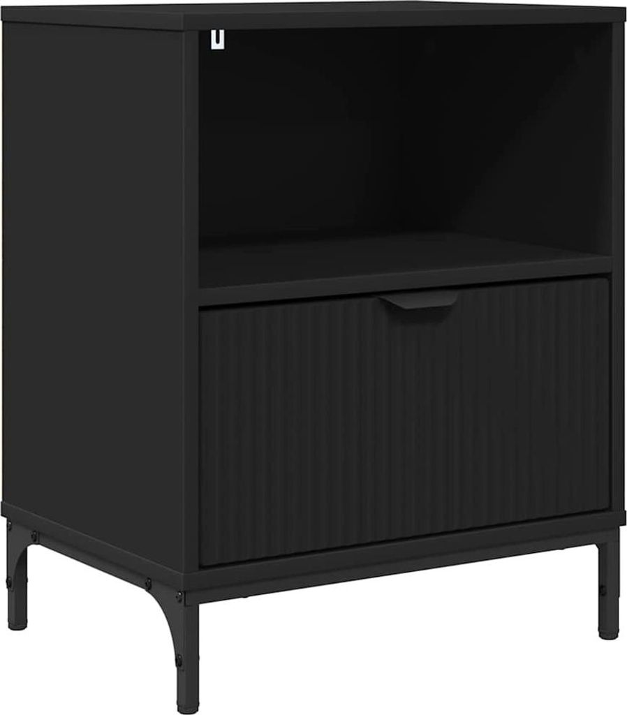 Nachttisch mit Schubladen Schwarz 49 x 36 x 61 cm Holzwerkstoff
