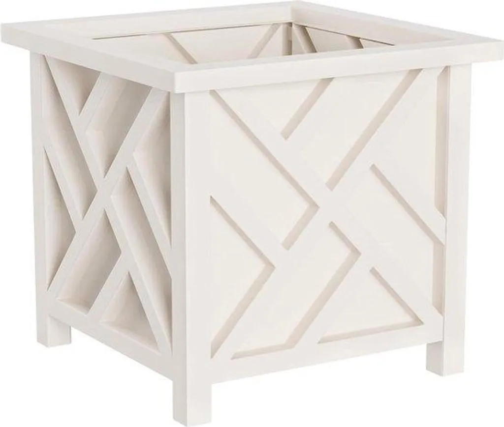 Jardinière carrée 1475 mm blanche : bac robuste pour grands arbustes