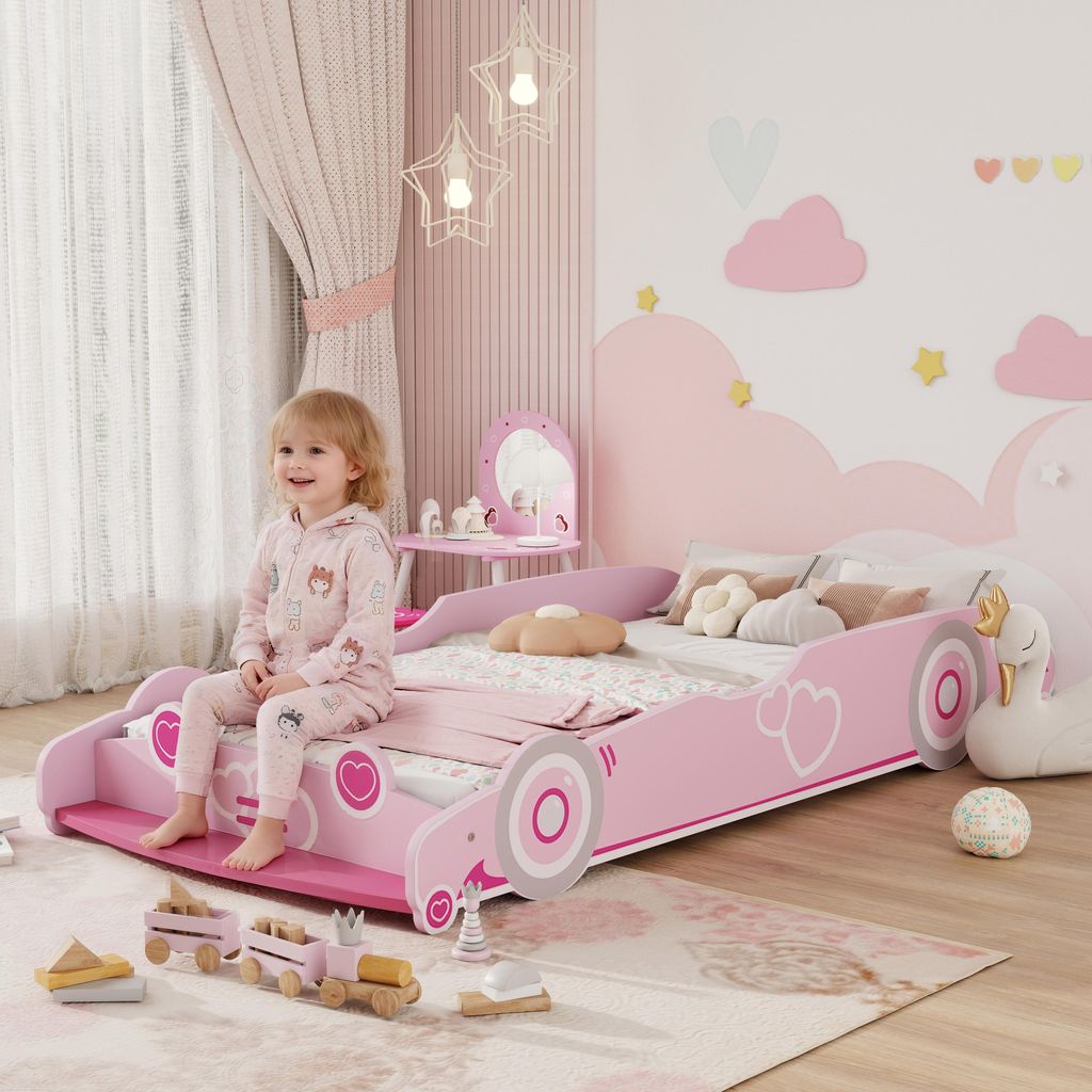 Kinderbett 70x140 cm mit Absturzsicherung und Lattenrost, Produktbild 