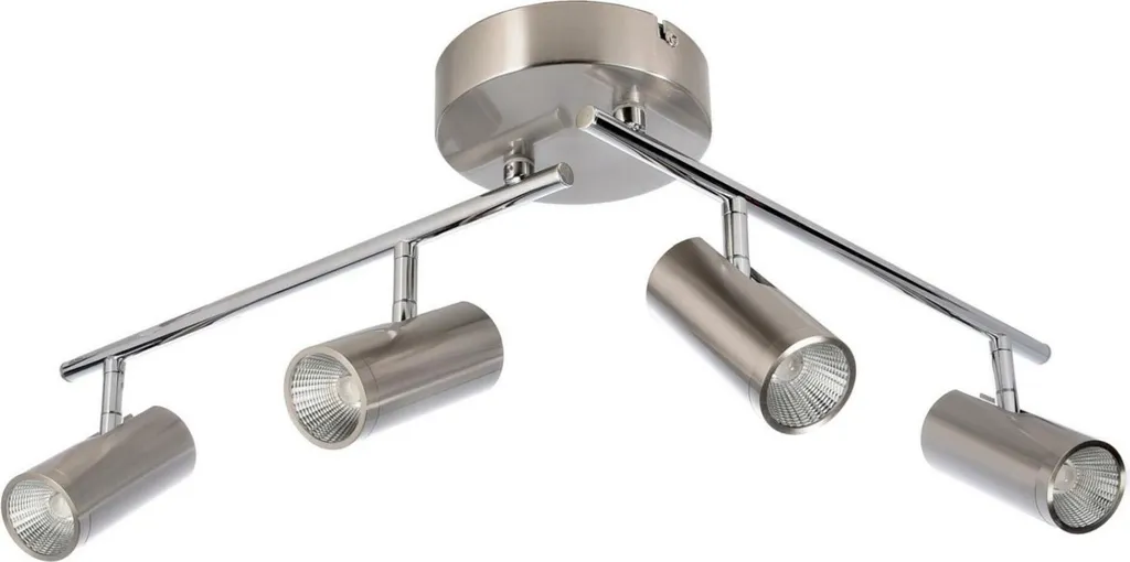 Grand plafonnier LED 79cm argenté 3000K pour salon et bureau chic