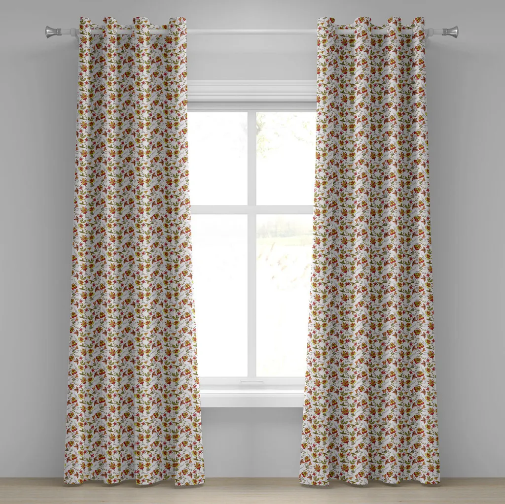 Paire de rideaux décoratifs à motifs fleurs style traditionnel blanc