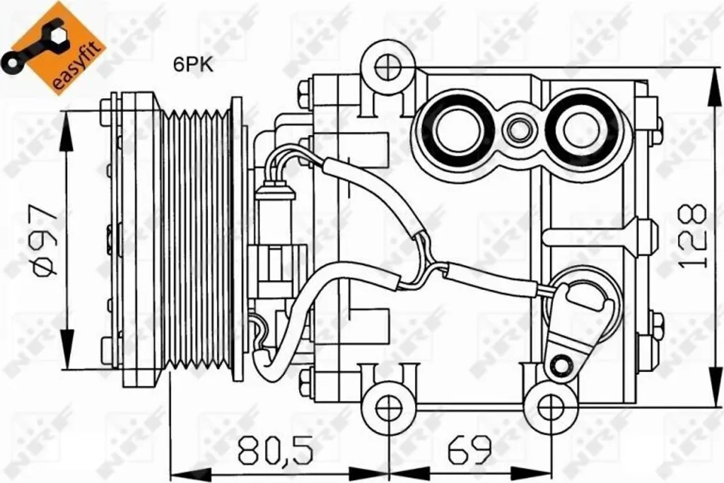 Compresseur de climatisation NRF 32401 robuste pour Ford KA et Street KA