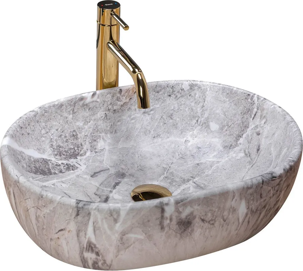 Lavabo Ovale Rea Lara Stone | Arredo Bagno Contemporaneo in Ceramica