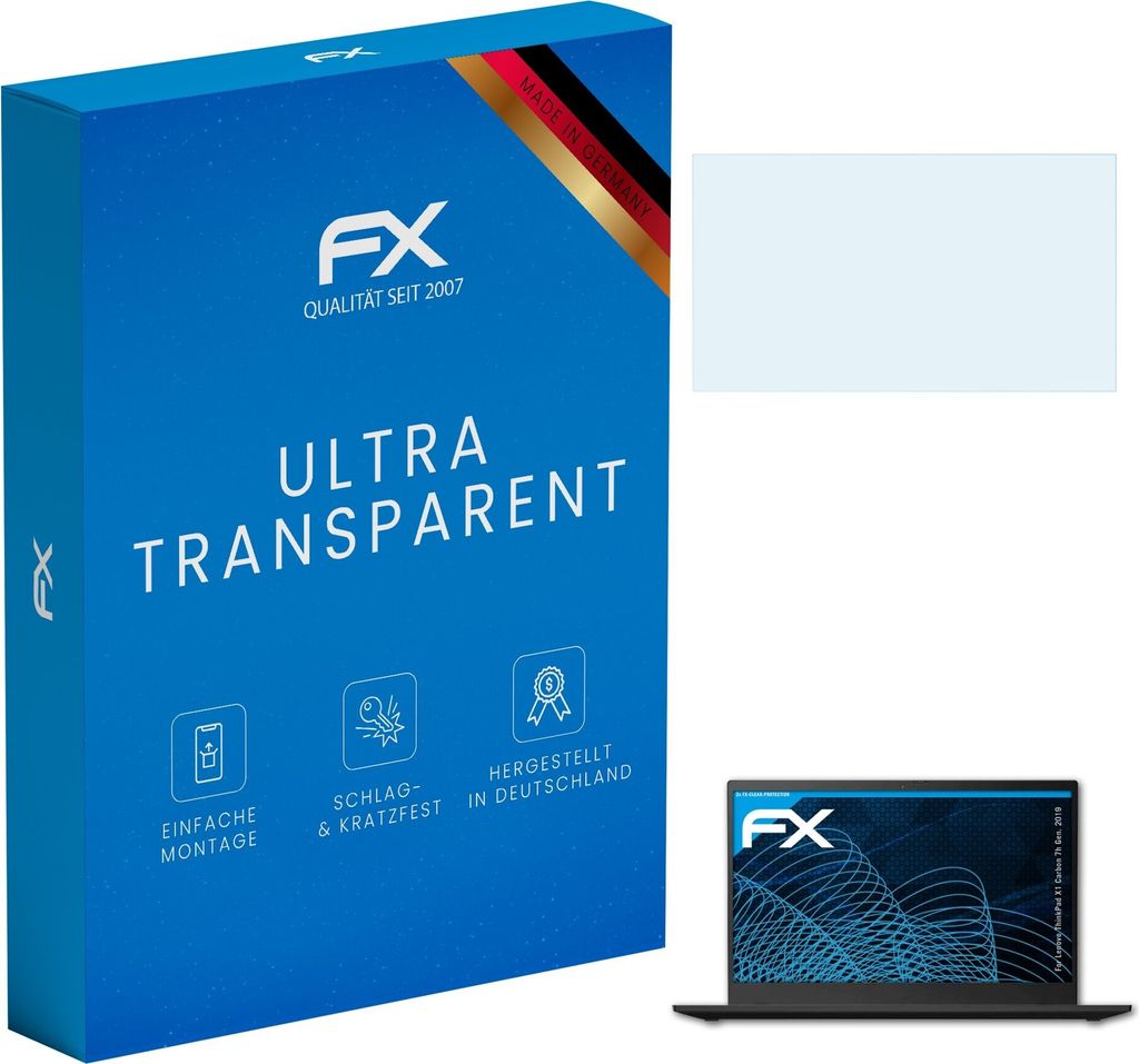 atFoliX FX-Clear 2x Schutzfolie kompatibel mit Lenovo ThinkPad X1 Carbon (7h Gen. 2019) Displayschutzfolie