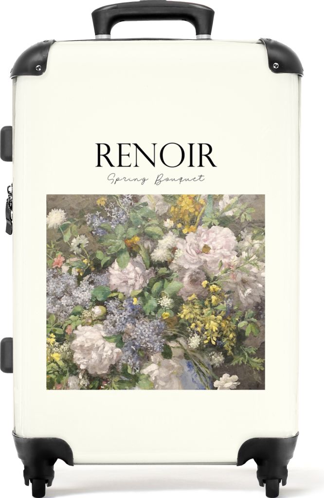 NoBoringSuitcases.com Großer Koffer - Kunst - Renoir - Alte Meister - Rosen - Blumen - Kombinationsschloss TSA - Hartschalen Trolley 4 Rollen - ...