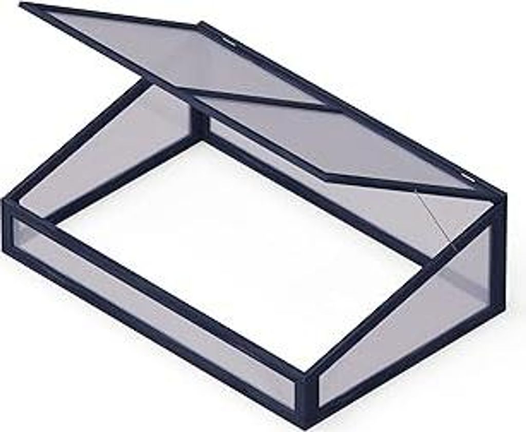 Upyard Holz Frühbeet - Gewächshaus für Hochbeet 120x80 cm mit verschließbarem Deckel - klein Treibhaus aus Massivholz und UV-geschützem Polyca...