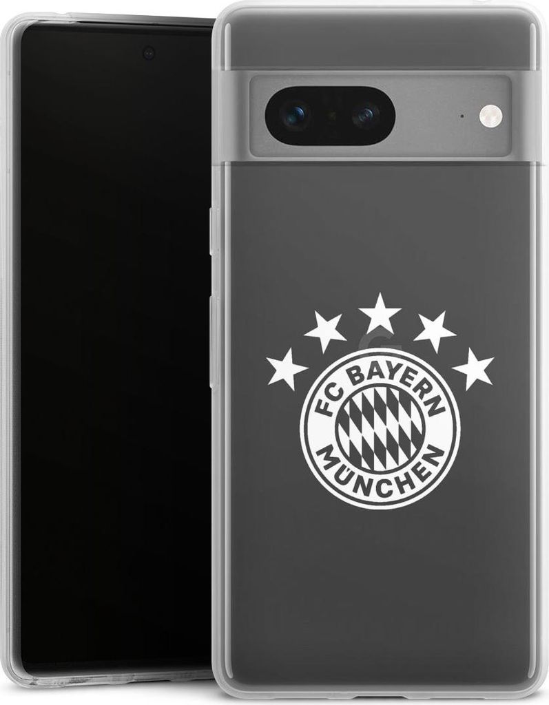 DeinDesign Slim Hülle für Google Pixel 7 Silikon Case Ultra Dünn Handyhülle FC Bayern München FCB transparent