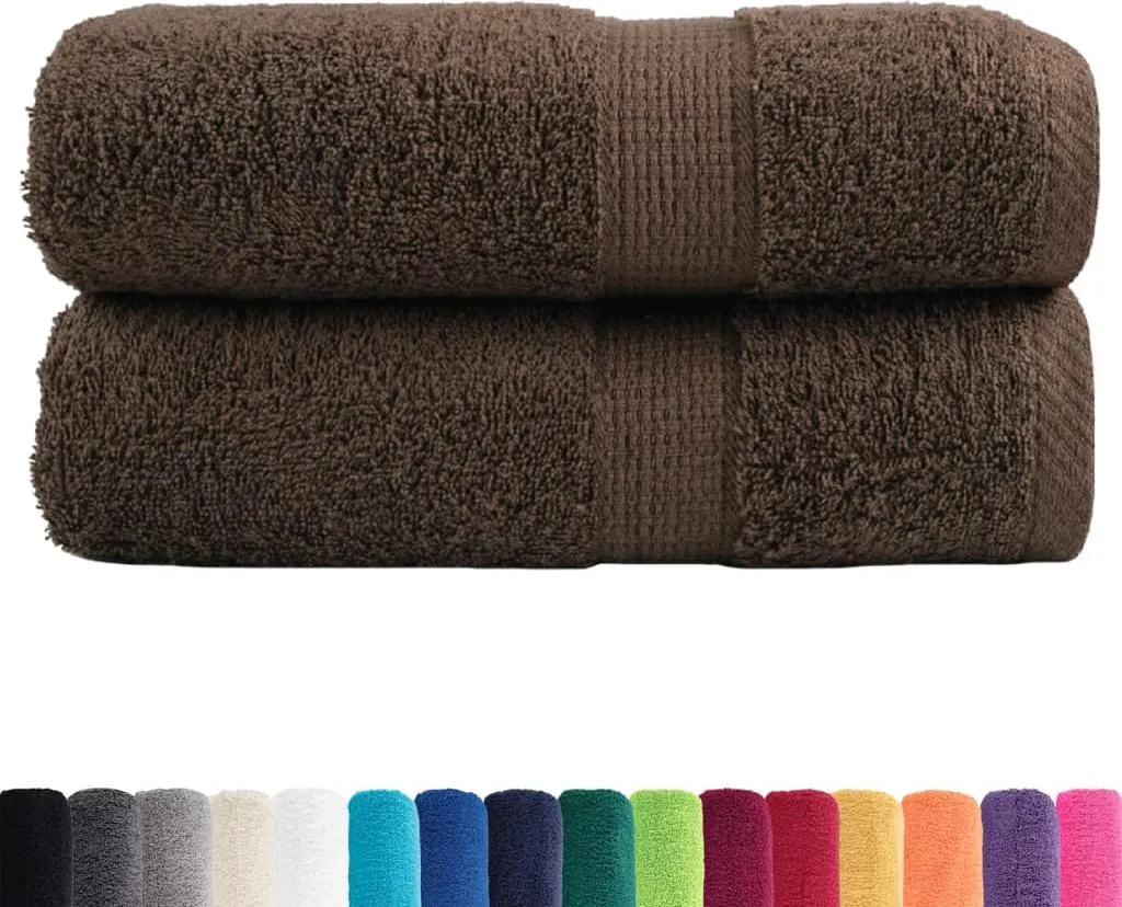 Asciugamani Viso Premium SOLUND Marrone 2 pz - 100% Cotone 600gsm