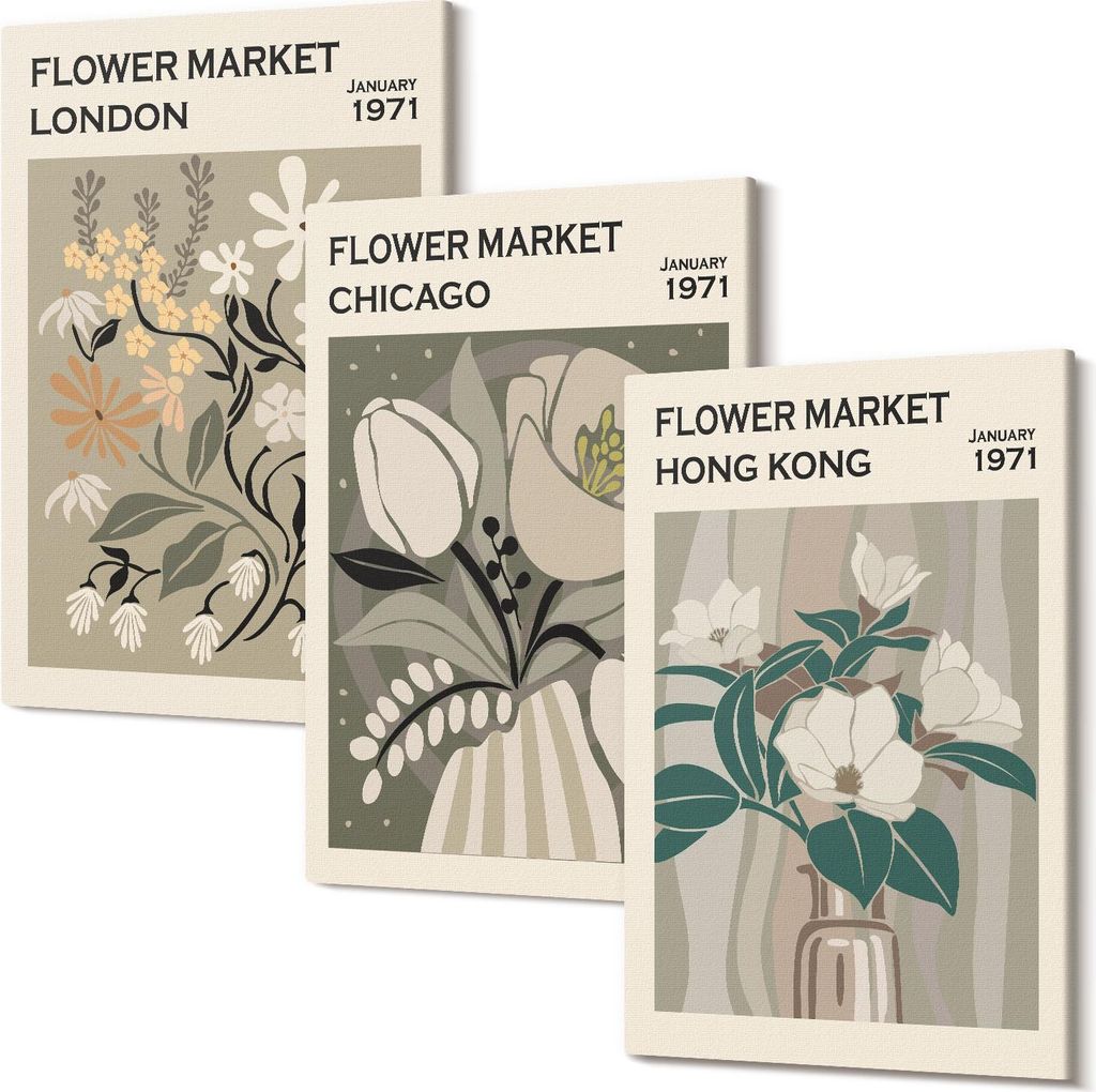 Leinwandbild – Wandbild – Leinwandbilder – Kunstdruck – Polycanvas – Modern – Mehrteilig – 3-Teilig Set – Hochwertig – Geruchslos...