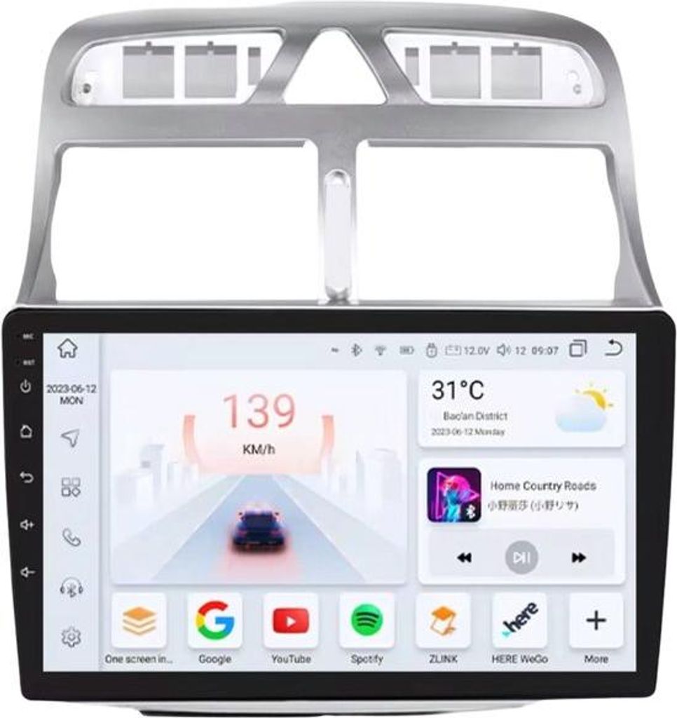 Autoradio mit Bluetooth, CarPlay, kompatibel mit Apple und Android, Stereoanlage, Navigation, Navigationssystem für Peugeot 307 / 307CC / 307SW (2...