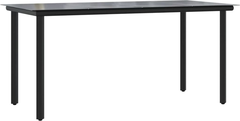 vidaXL Stół ogrodowy czarny 160x80x74 cm stal i szkło Zdjęcie produktu 