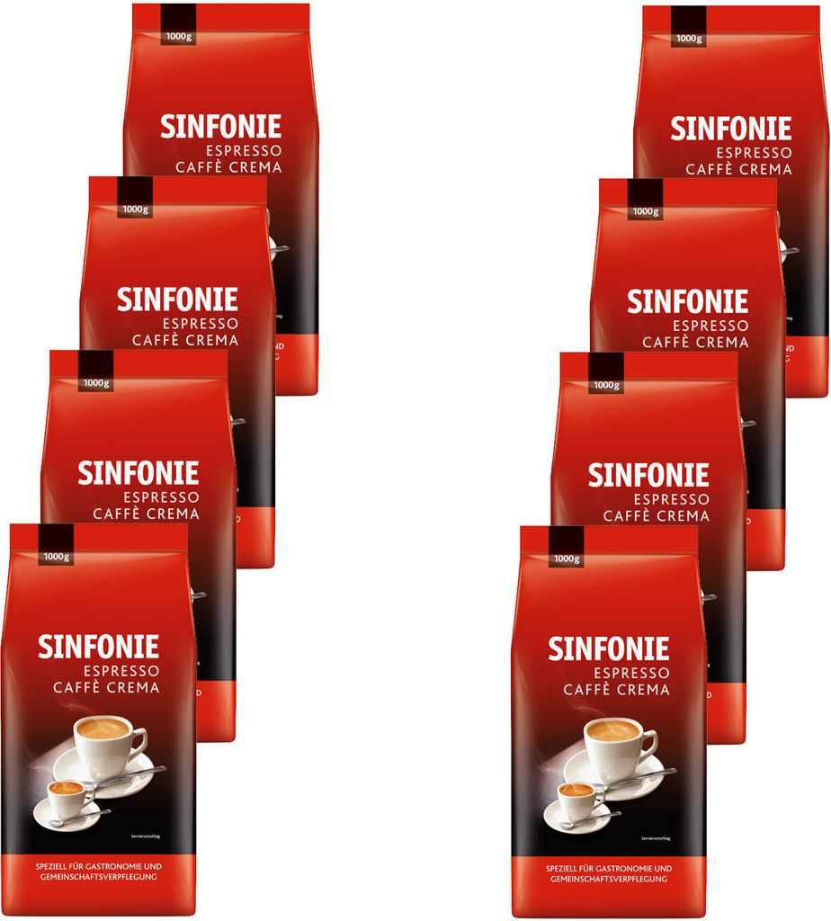 Jacobs Sinfonie Caffe Crema & Espresso Hybridbohne - 8 x 1kg Kaffeebohnen