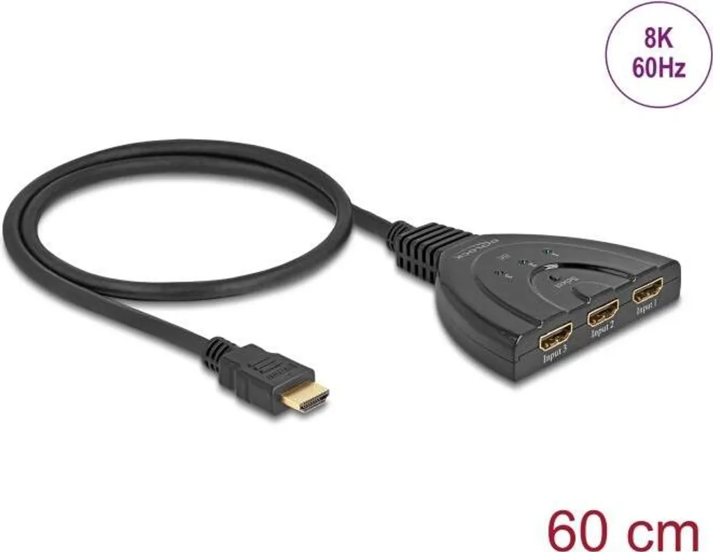 Plus de câbles à débrancher : Switch HDMI 8K Delock 3 sources vers 1 TV - 4