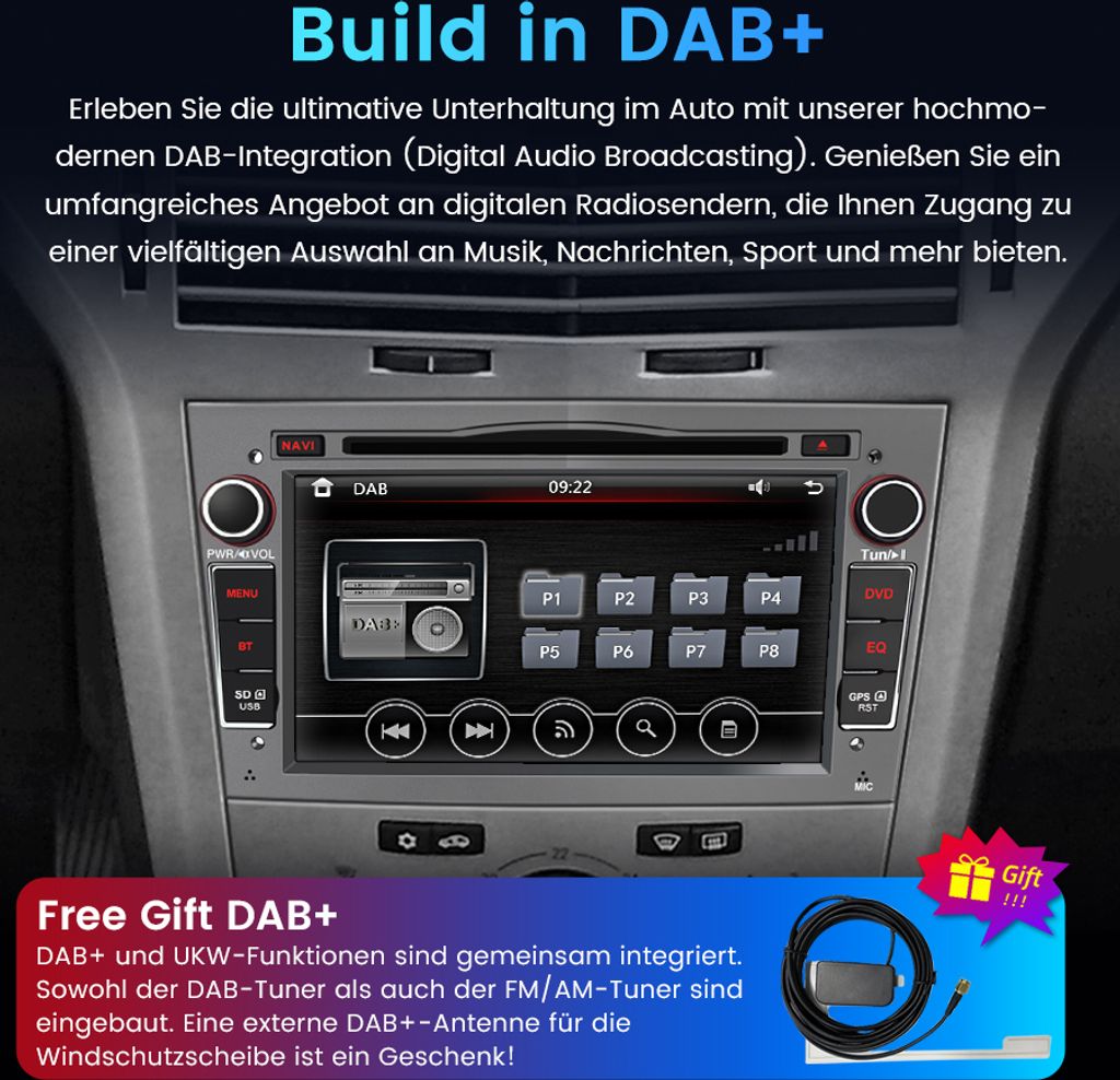 Autorádio 7 Zoll Doppel din für Opel Corsa D Corsa C Astra Obrázok produktu 4