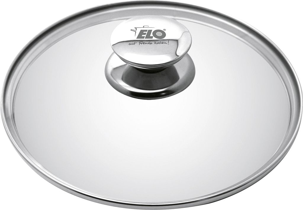 ELO Glasdeckel Galant Ø16cm mit Edelstahlrand und Edelstahlknauf