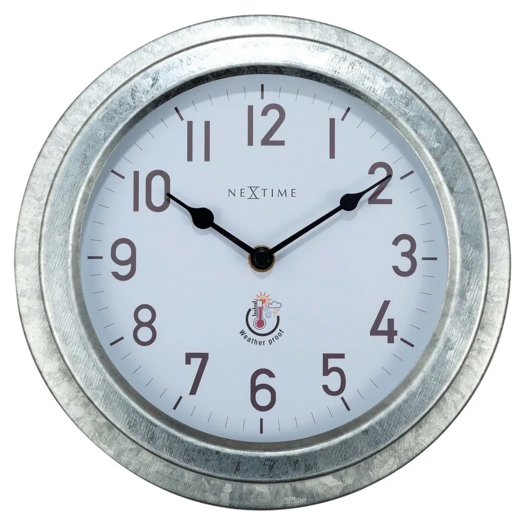 Orologio da Giardino NeXtime Poppy Grey 22cm | Metallo Impermeabile