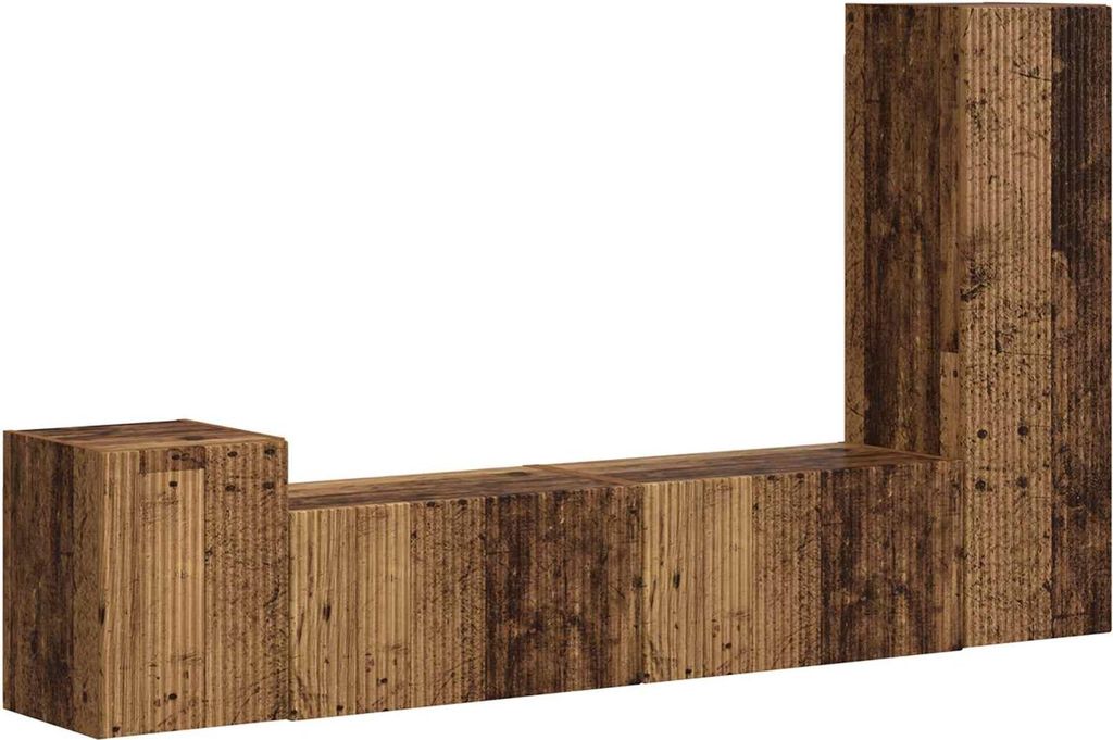 TV-Schrankset Wandmontiert 4 pcs Altholz Holzwerkstoff