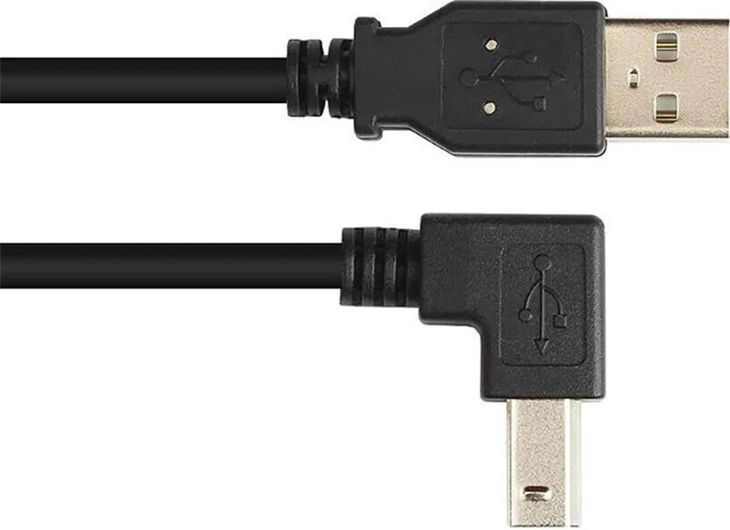 Câble USB 2.0 Type B Mâle Coudé 1m Noir Techly pour Espaces Restreints - 7