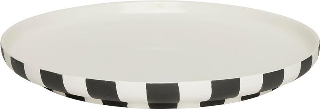 OYOY L301196, Essteller, Rund, Steingut, Schwarz, Weiß, Produktbild 