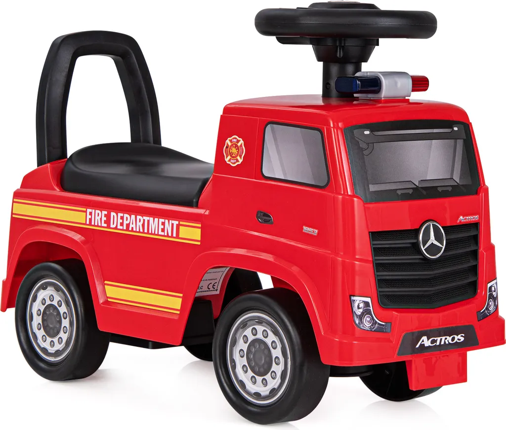 COSTWAY Mercedes Benz Camion de Pompier Électrique pour Enfant Rouge