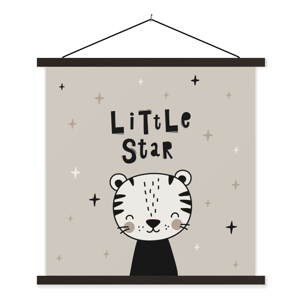 MuchoWow Textilposter Kleiner Stern - Zitate - Kinder - Baby - Jungen - Mädchen 60x60 cm mit schwarzem Rahmen - Posteraufhänger