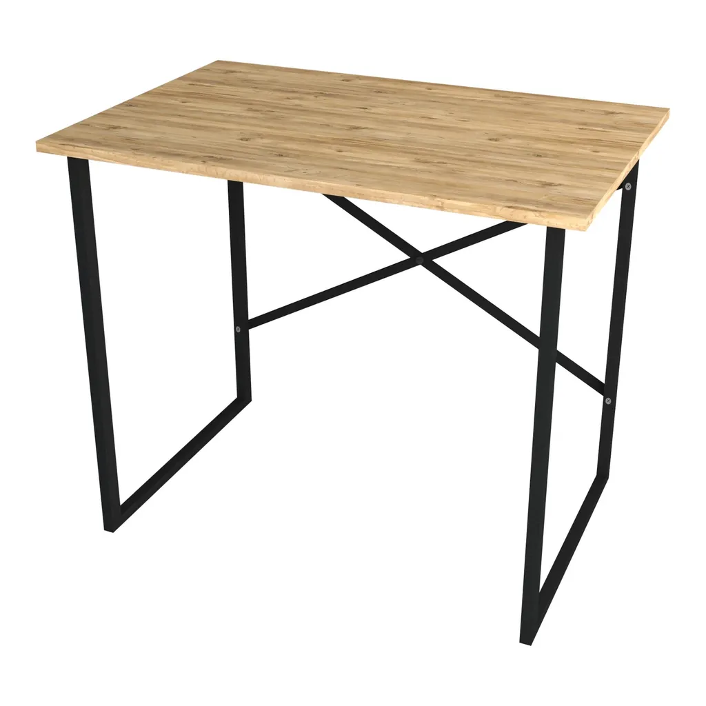 In And OutdoorMatch Andy desk - 75x90x60 cm - Rovere - Truciolato e metallo - Robusta struttura in acciaio - Design moderno