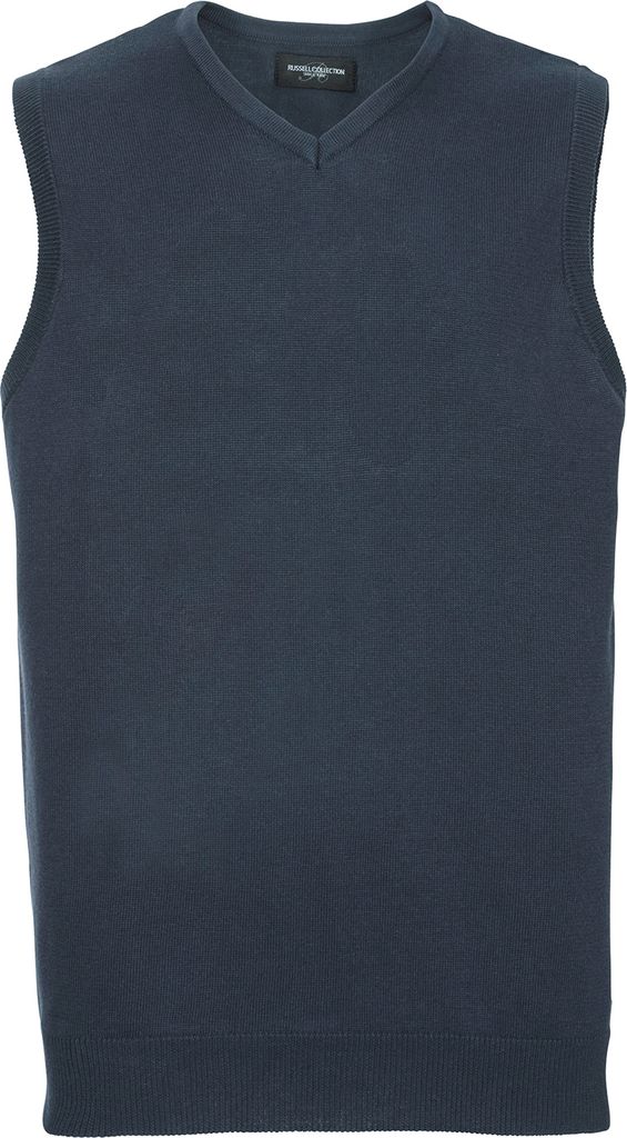 Russell Collection - Sweatshirt V-Ausschnitt für Herren Ärmellos PC5751 (XXS) (Dunkelblau)