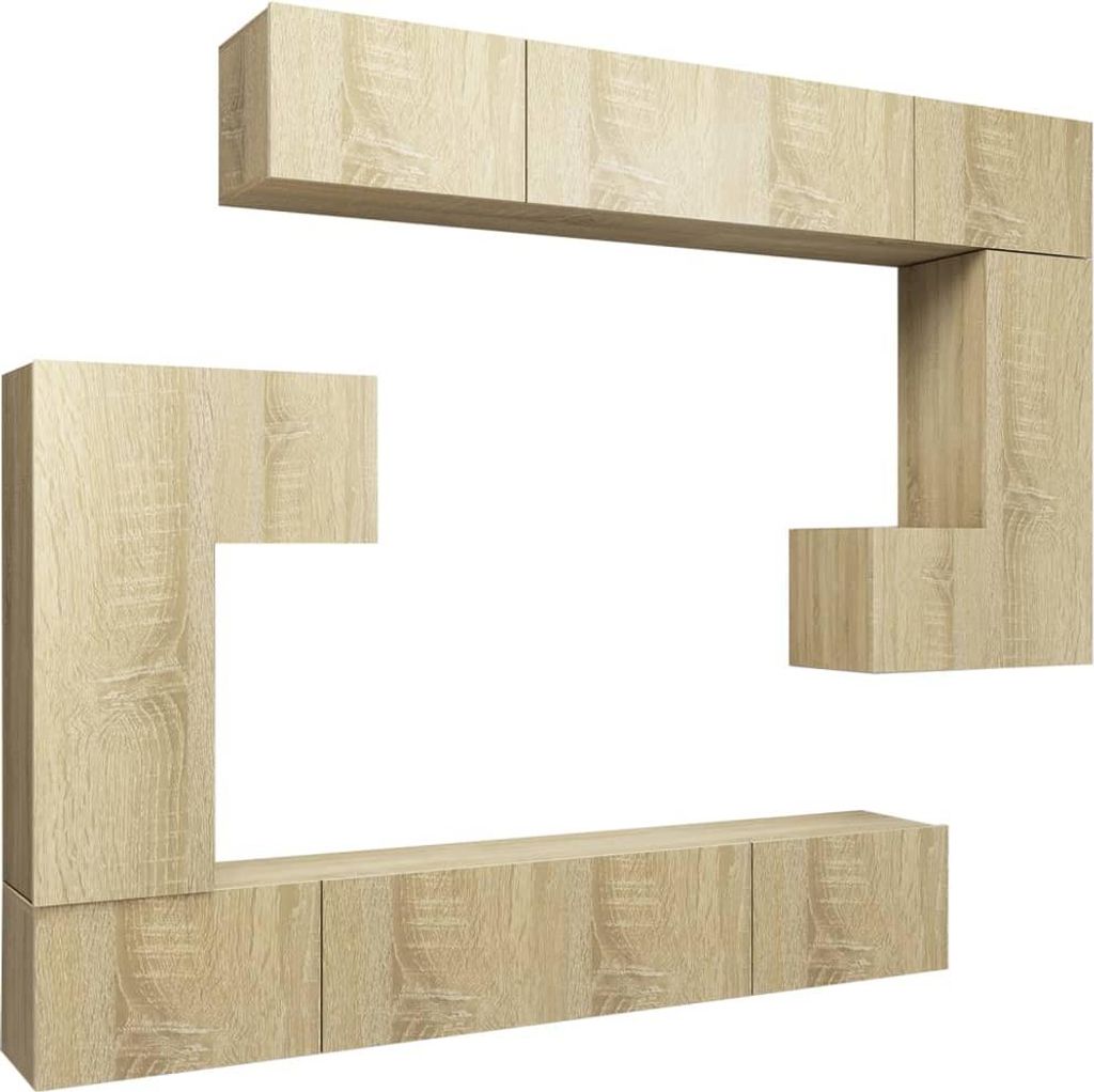 vidaXL 8-tlg. TV-Schrank-Set Sonoma-Eiche Holzwerkstoff