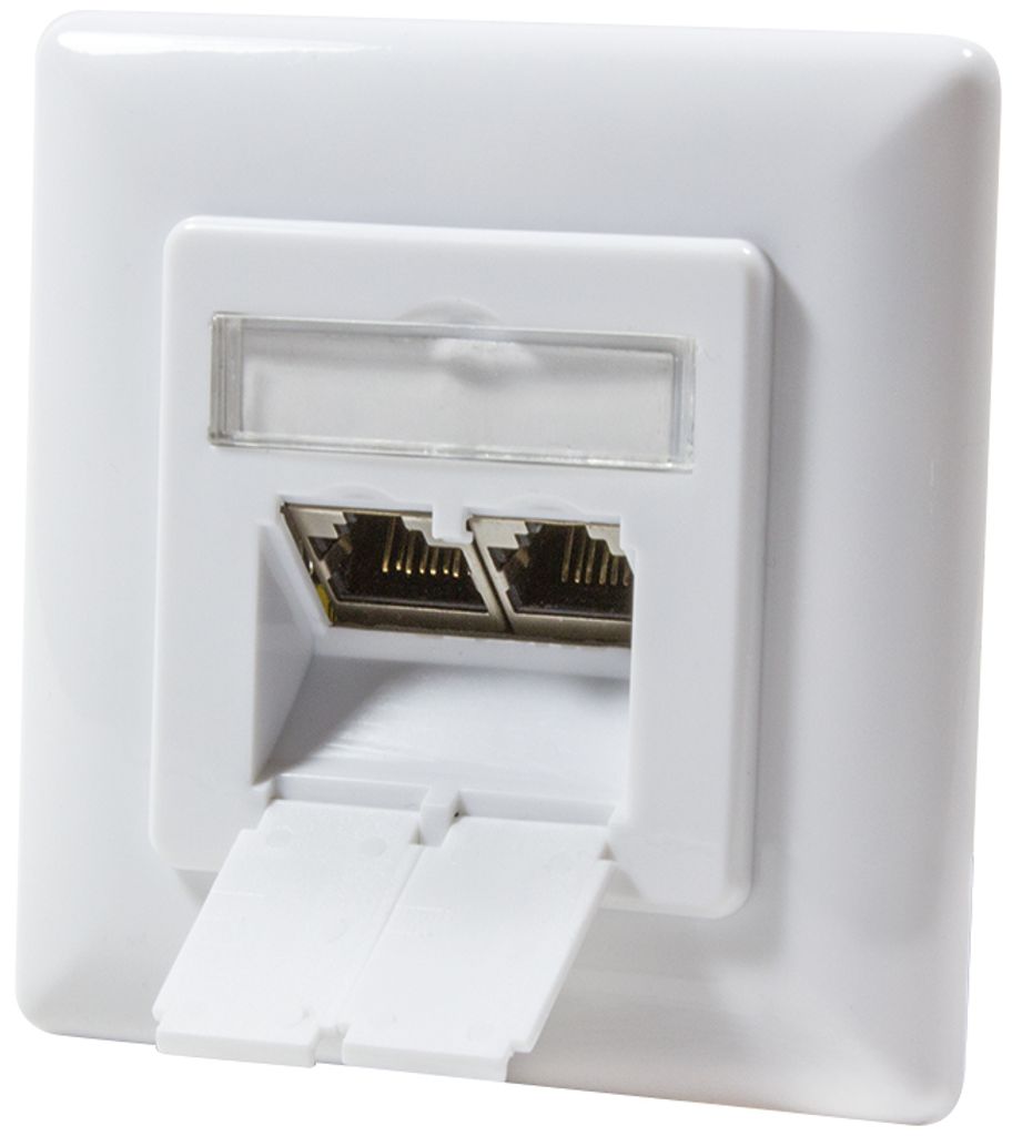 LogiLink Anschlussdose Kat.6A Klasse EA 2 x RJ45 signalweiß