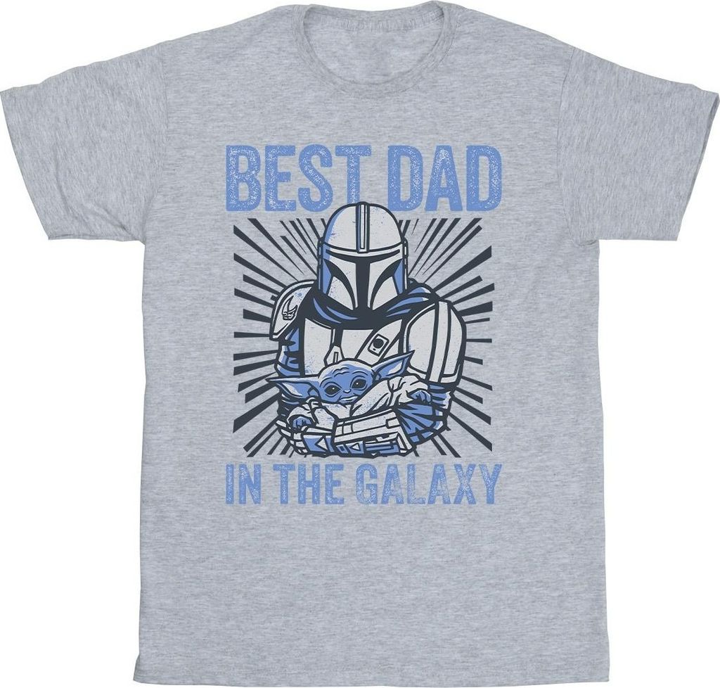 Star Wars - "Mandalorian Best Dad Galaxy" T-Shirt für Herren BI52005 (M) (Grau)